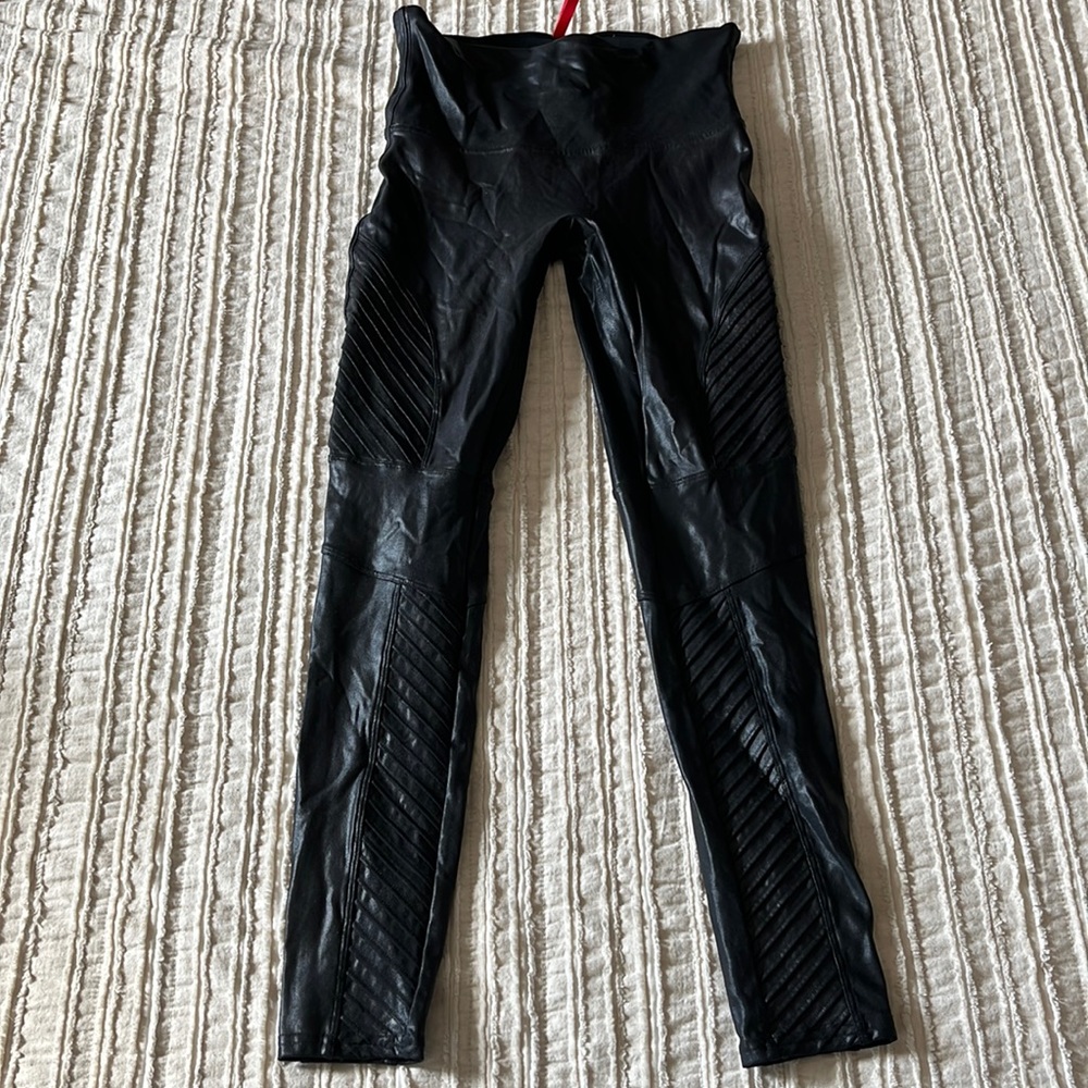 SPANX faux leather moto leggings